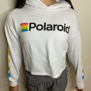 Polaroid cropped hoodie